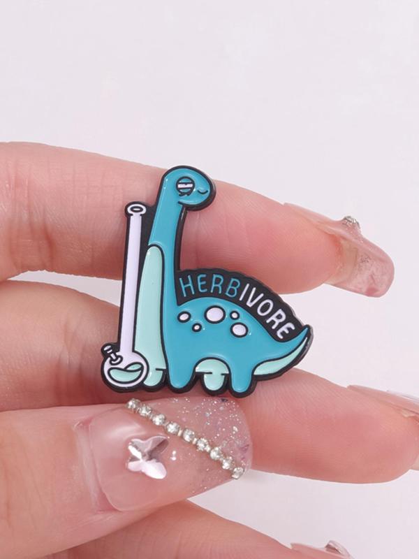 Cute Cartoon Dinosaur Design Brooch, Fashion Letter Sprint Brooch for Party, Daily Clothing Decor, Trendy All-match & Exquisite Brooch for Birthday Gift for Fall 2024