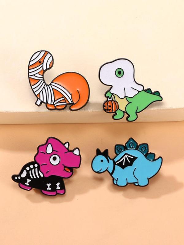 Cute Dinosaur Design Brooch, Fashion Colorful Badges for Clothes & Hat & Backpack Decor, Trendy All-match Clothes Accessories for Daily Decor