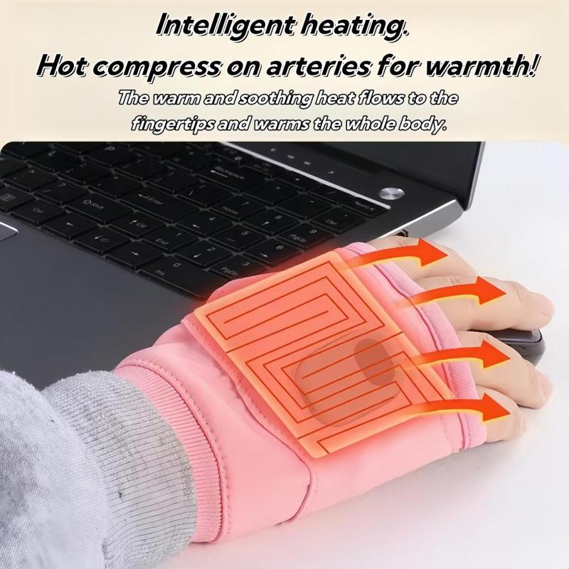 USB Rechargeable Electric Heated Gloves, Portable Hand Warmer for Women & Girls, Suitable for Indoor and Outdoor Use