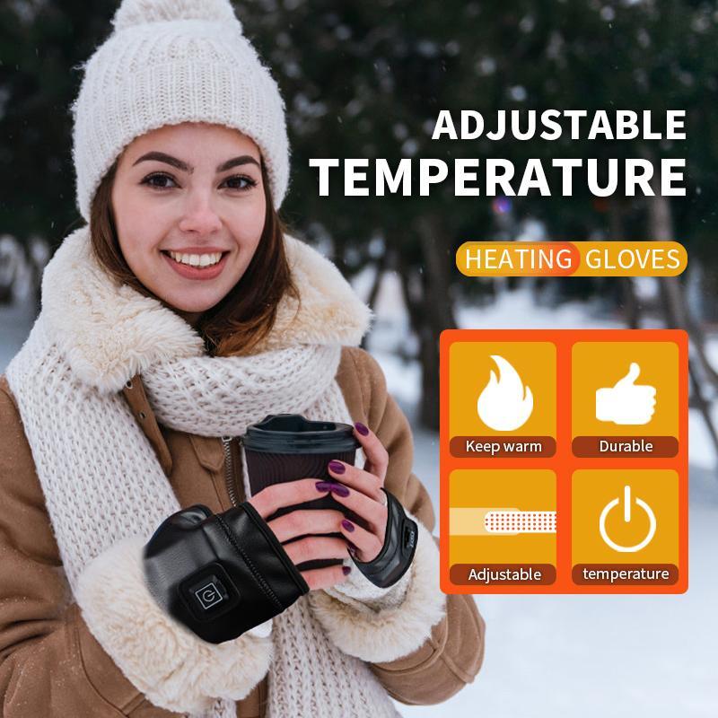 Heated Gloves, Rechargeable Hand Warmer with 3-level Temperature Control, Heated Gloves Suitable for Cycling, Skiing and Motorcycling