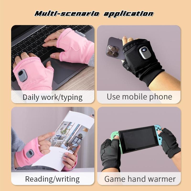 USB Rechargeable Electric Heated Gloves, Portable Hand Warmer for Women & Girls, Suitable for Indoor and Outdoor Use