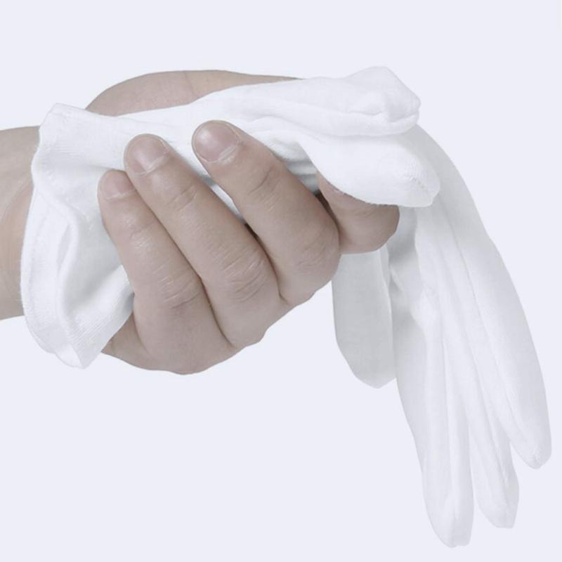 3 Pairs White Cotton Gloves for Dry Hands Eczema SPA Moisturizing - Work Glove Liners for Serving Costume Inspection