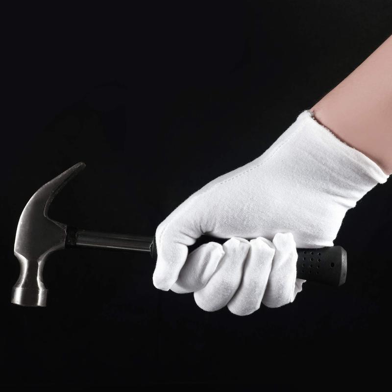 3 Pairs White Cotton Gloves for Dry Hands Eczema SPA Moisturizing - Work Glove Liners for Serving Costume Inspection