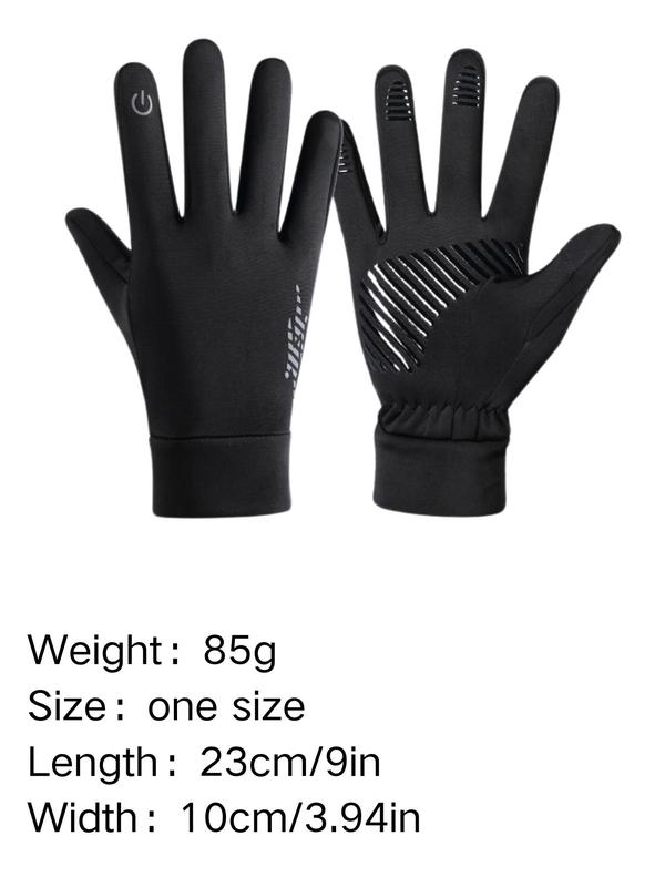 Men's Solid Color Touch Screen Thermal Lined Gloves, Casual Warm Gloves for Running, Cycling, Hiking, Driving, Walking, Typing, Cold Work