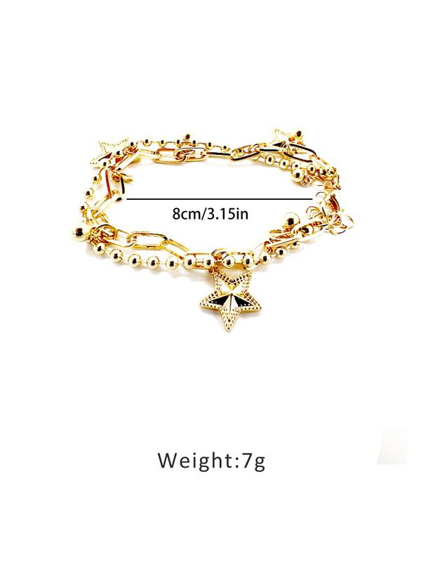 Minimalist Temperament Star Charm Decor Bracelet, Fashionable Jewelry for Women & Girls, Fashion Jewelry, Trendy All-match & Exquisite Jewelry for Birthday Gift