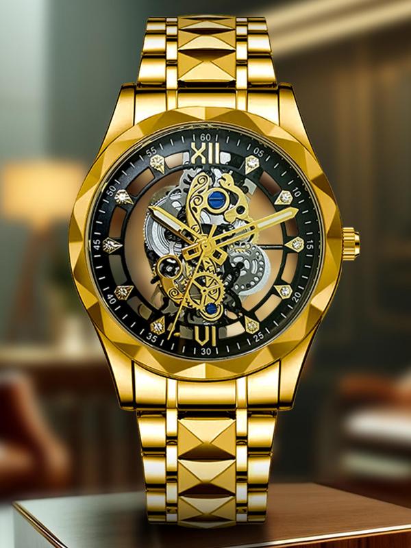 Men's Business Fashion Round Dial Watch, Fashion Watch for Party, Daily Clothing Decor, Trendy All-match & Exquisite Watch for Birthday Gift with Box