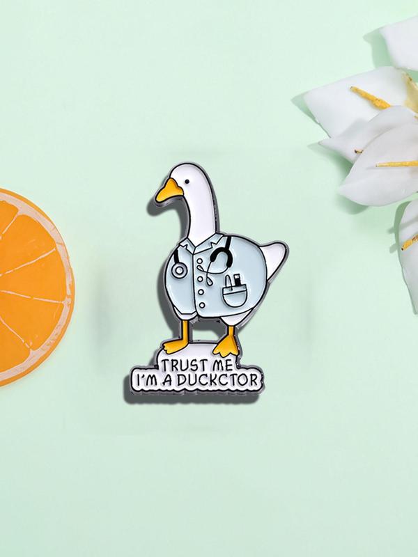 Cute Duck Design Brooch, Letter & Animal Design Brooch, Fashion Accessories for Men & Women