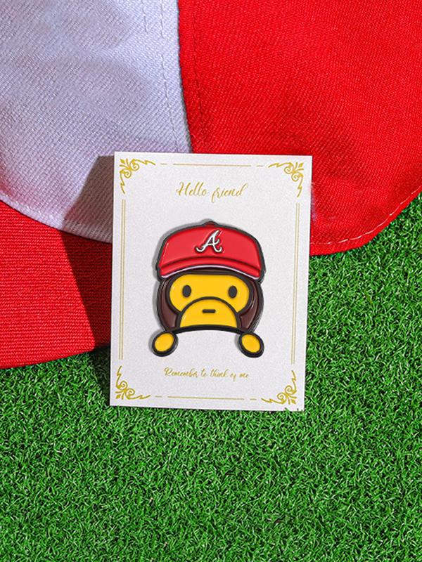 Cute Cartoon Monkey Head Design Brooch, Baseball Cap Decorative Brooch, Fashion Accessories for Women & Men, Trendy All-match & Exquisite Brooch for Birthday Gift