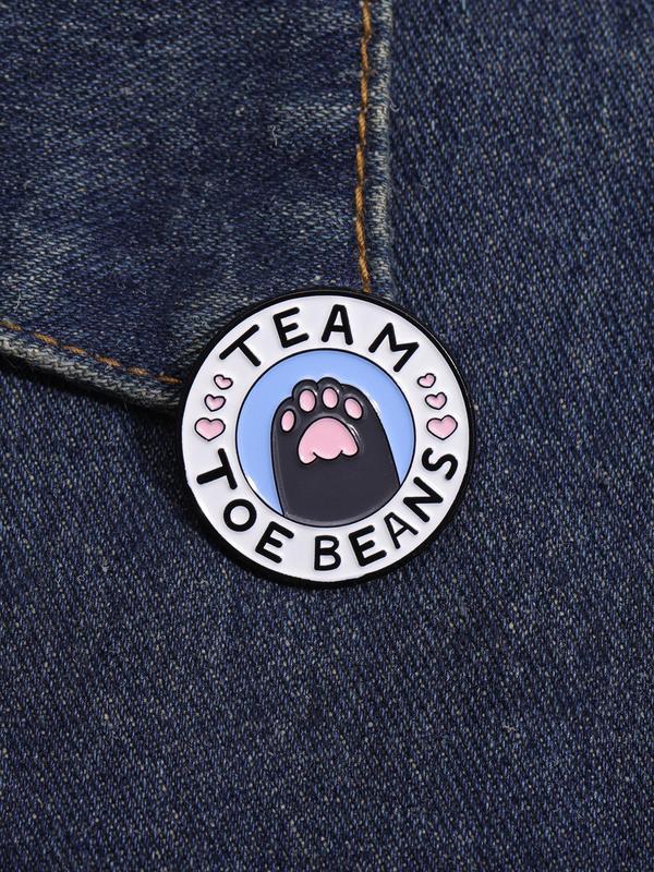 Cute Team Toe Beans Cat Paw Design Brooch Pin, 2024 Trendy Cartoon Animal Round Shaped Alloy Jewelry, Fashion All-match Brooch for Women & Men, Versatile Clothes Accessories