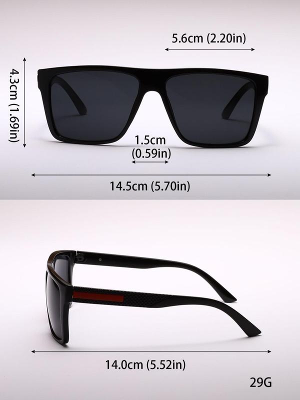 Unisex Minimalist Flat Top Frame Sunglasses, 1 Pair Trendy Casual Sunglasses for Everyday Use, Fashionable Accessories for Outdoor Activities