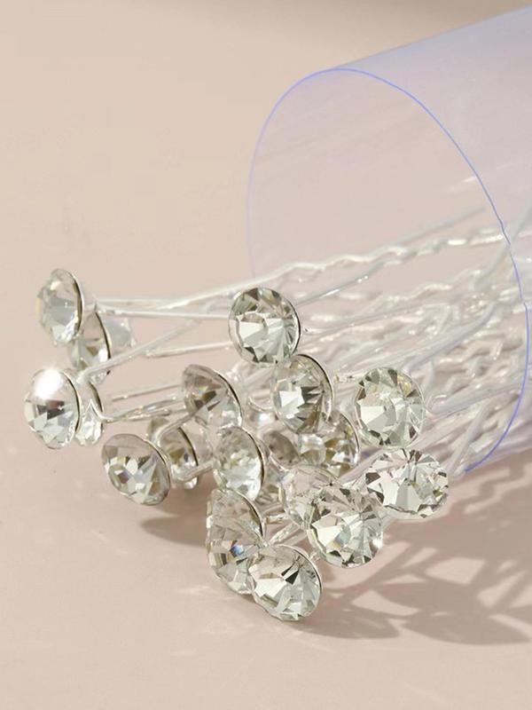 20pcs Rhinestone Decor Hair Pin, Pin For Wedding Bouquets, Hair Accessories For Women & Girls