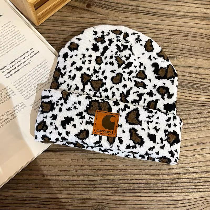 Cow Print Beanie,Winter Cow Pattern Knitted Women Cuffed Hat Warm Knit Hats Stretch Fashion Cap Cow Beanie Y2k Beanie Cow Print Beanie Cute Hat Graphic