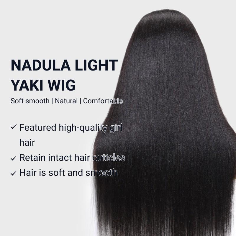 Nadula Bye Bye Knots 2.0 Yaki Straight 7x5 13x4 Human Hair Wig - Pre Cut & Pre Bleached Glueless Wig