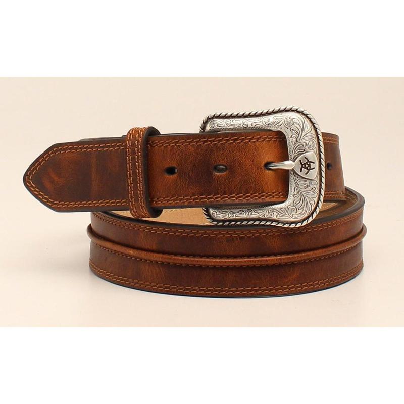 Ariat Men's Brown Half Center Bump Western Belt