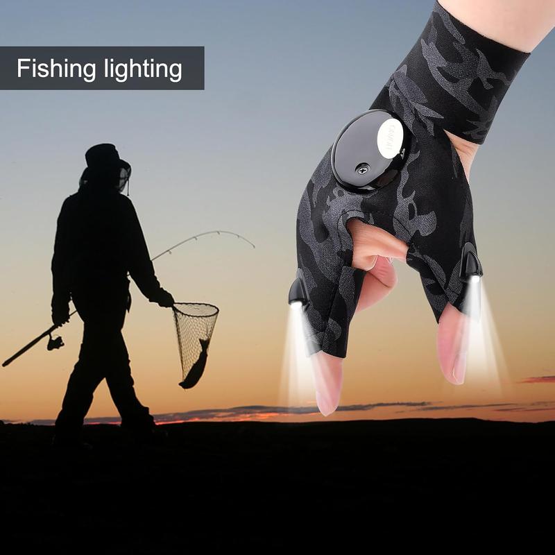 LED Flashlight Gloves, Unique Christmas Stocking Stuffer for Men with Adjustable Fit and Hands-Free Lighting, Dad Birthday Gadgets Gifts from Daughter Son