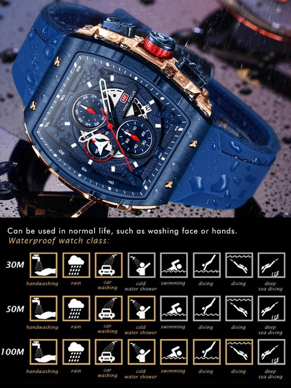 Men's Business Fashion Waterproof Quartz Watch, Casual Trendy Luminous Pointer Watch, with Box, Fashion Watch for Party, Daily Decor, Trendy All-match & Exquisite Watch for Gift