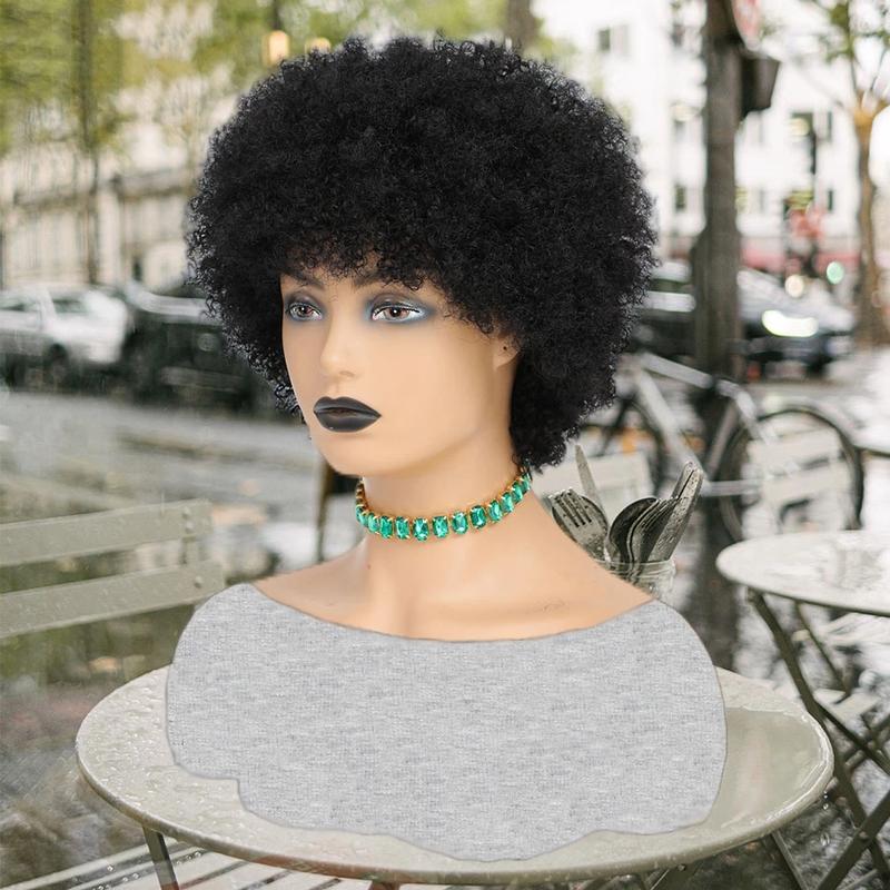 Liddywig Short Afro Kinky Curly Blonde Wig For Woman 100% Human Hair Wigs 180% Density Pixie Curl Afro Wig Afro Kinky Curly Wigs