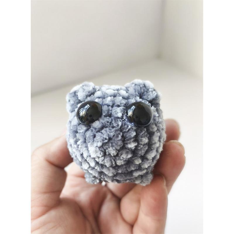 Handcrafted Sad Hamster Crochet with Music and Keychain - Cute Sad Hamster Keyring - Kawaii Sad Hamster Meme Plush Toy - Handmade Sad Hamster Crochet Doll Keychains with Bow - Party Gifts, Holiday Gifts, Keychain Gifts