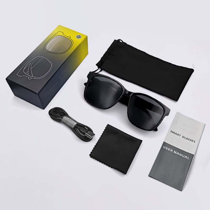 Smart Glasses, Wireless Stereo Earphones, Anti Strong Light Smart Sunglasses, Suitable for Tourism, Driving, Cycling, Climbing, Outdoor Fishing, Stocking Fillers Gift, Eye Glasses Camera