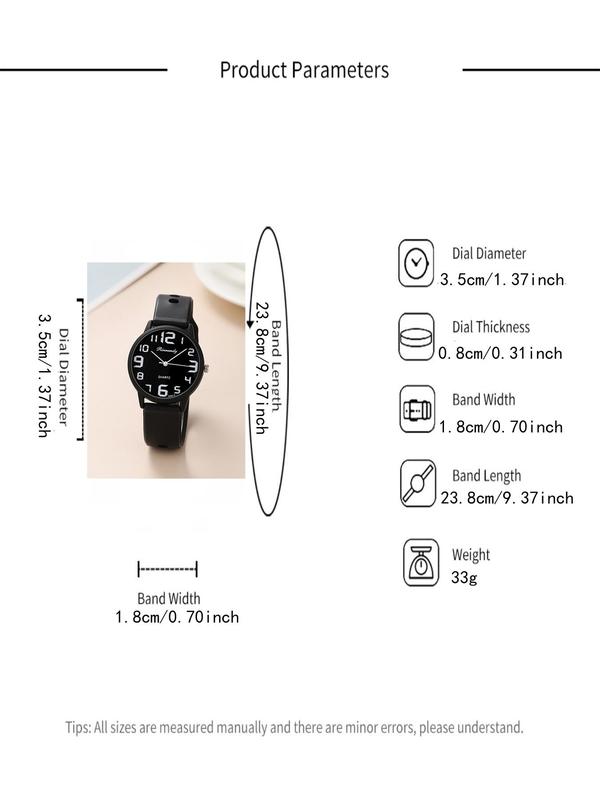 Women's Simple Fashion Round Dial Analog Quartz Watch, Fashionable Casual Silicone Strap Watch, Without Box