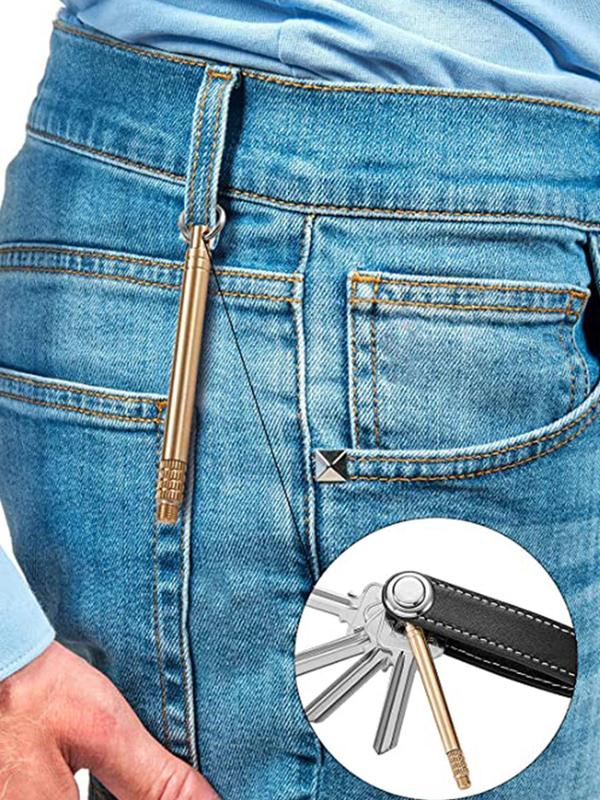 Portable Titanium Toothpicks, Fall Pocket Toothpicks Keychain, Brass Toothpick Holder for Picnic Camping Accessories, Trendy Exquisite Keychain for Birthday Gift