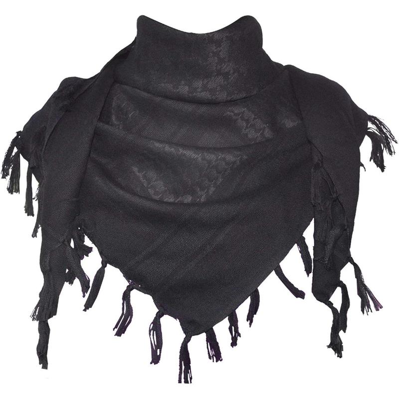 Cotton Keffiyeh Tactical Desert Scarf Neck Head Wrap with Tassel for Men Women