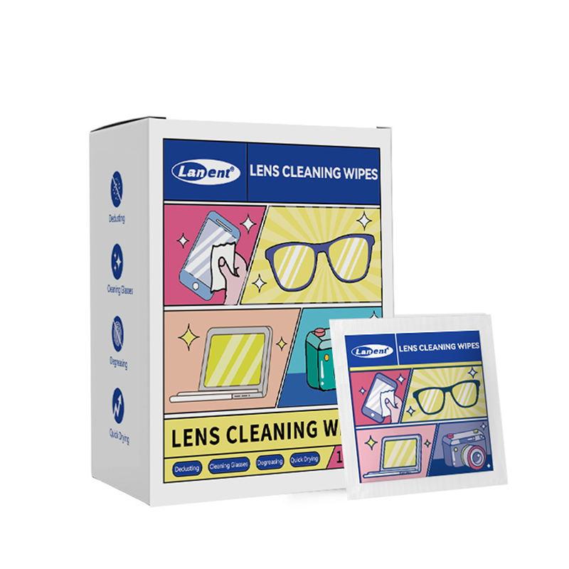 Lanent Lens Cleaning Wipes for Eyeglasses, Pack of 100- Eyeglass Wipes Individually Wrapped, Eye Glass Cleaning, Lenses Wipes for Glasses Sunglasses