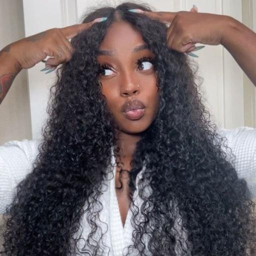 V Part Wig Human Hair Curly 180 Density No Leave Out Vpartwig Curly Human Hair V Shape Wig Brazilian Remy Hair Upgrade U Part Wigs For Black Women