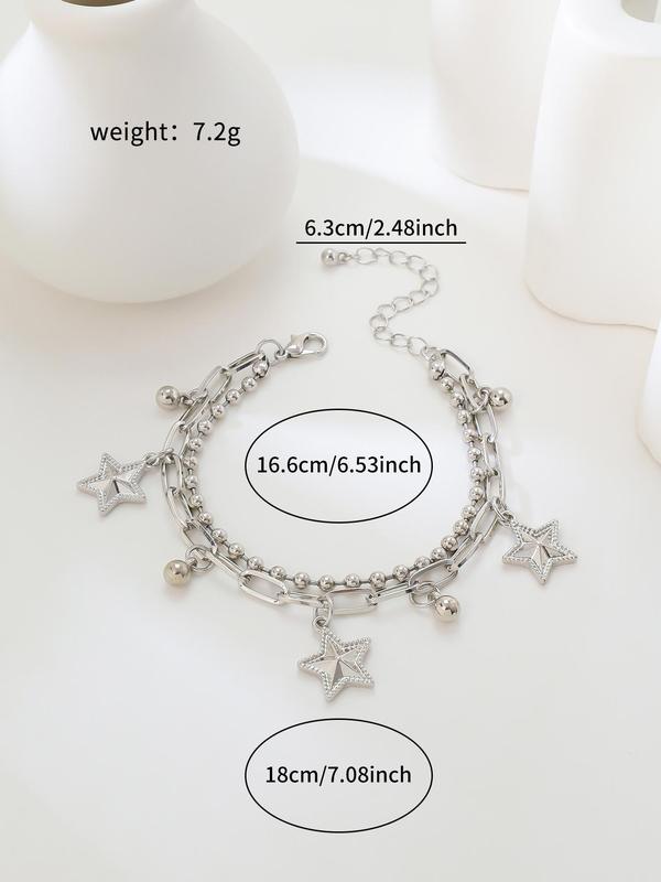 Minimalist Temperament Star Charm Decor Bracelet, Fashionable Jewelry for Women & Girls, Fashion Jewelry, Trendy All-match & Exquisite Jewelry for Birthday Gift