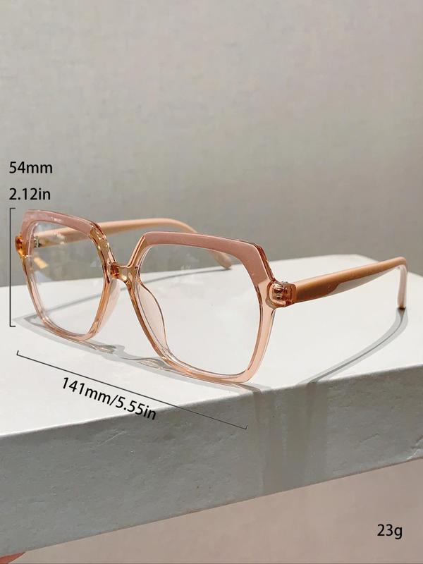 Hexagonal Flat Frame Eyeglasses for Women & Men, Hot Fashion Eyeglasses for Work, Daily Clothing Decor, for Student Daily Use