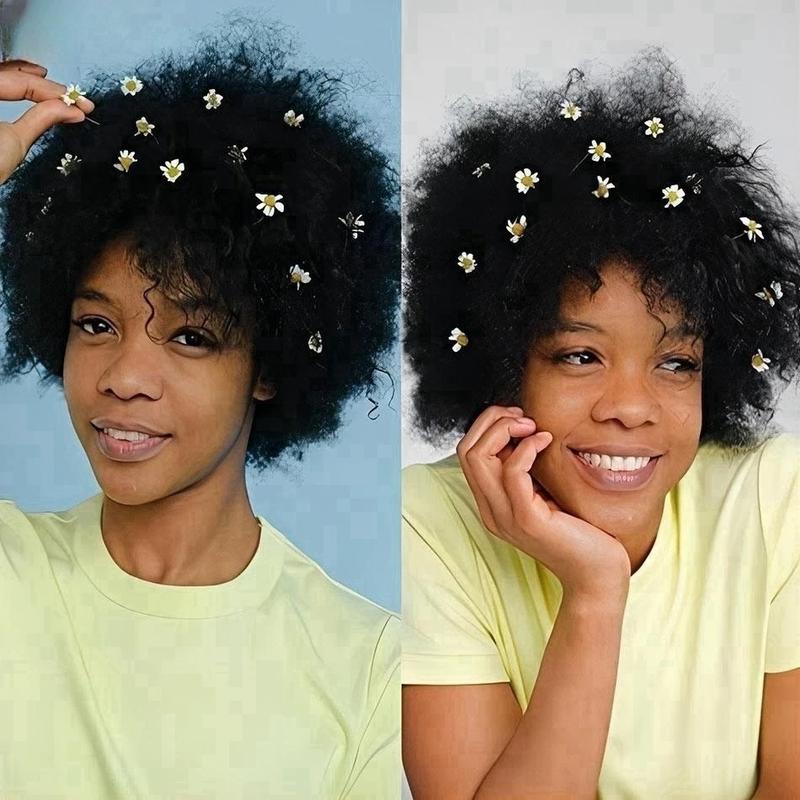 Liddywig Short Afro Kinky Curly Blonde Wig For Woman 100% Human Hair Wigs 180% Density Pixie Curl Afro Wig Afro Kinky Curly Wigs