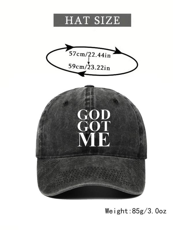 GOD GOT ME Letter Hot Stamped Baseball Cap, Outdoor Sun Hat for Men And Women, New Style Washed and Restored Vintage Fashion Hat