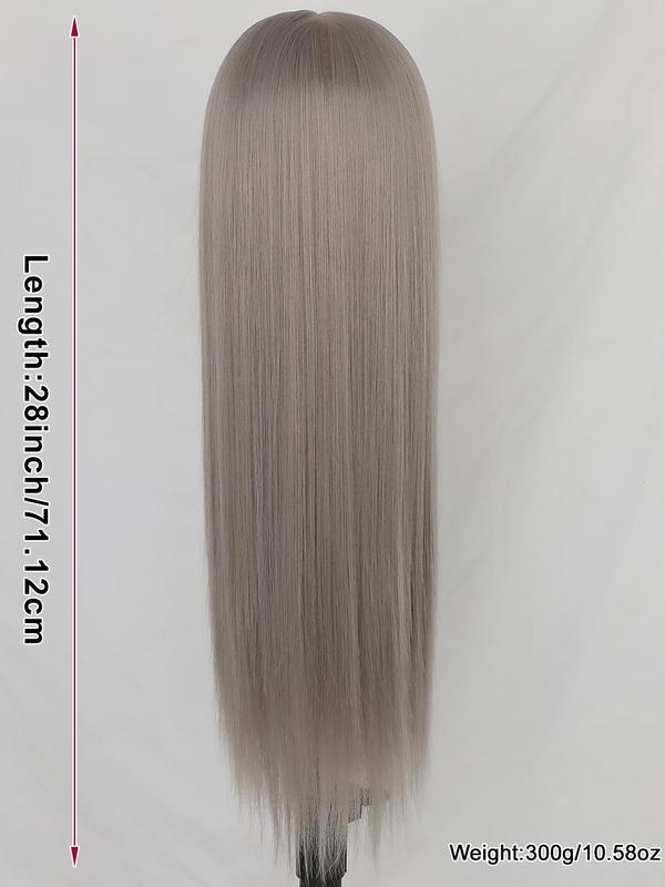 28 Inch Long Straight Lace Front Wigs for Women, Gorgeous Fluffy Wigs without Bangs for Party, Daily Use, Cosplay, Striking Natural Fluffy Hair Wigs for Women