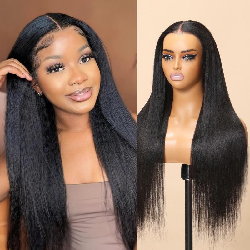 Nadula Bye Bye Knots 2.0 Yaki Straight 7x5 13x4 Human Hair Wig - Pre Cut & Pre Bleached Glueless Wig