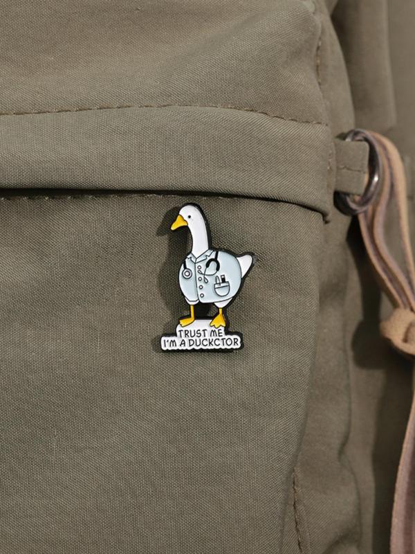 Cute Duck Design Brooch, Letter & Animal Design Brooch, Fashion Accessories for Men & Women