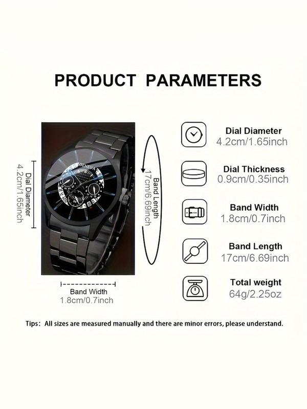 Men's Business Round Dial Analog Quartz Watch & Braided Adjustable Bracelet Set, Fashion Watch for Party, Daily Decor, Trendy All-match & Exquisite Watch Set for Gift, without Box