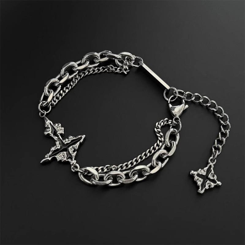 [Limited time offer]Fashion Irregular Dissolved Dark Cross Bracelet Men's Versatile Niche Design High-end Bracelet