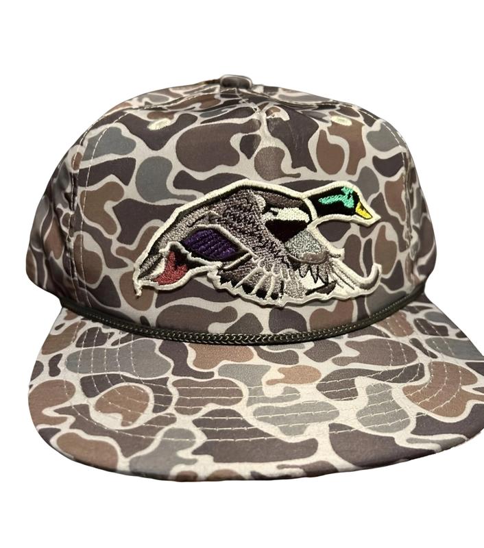 Mallard Duck Retro Camouflage Hat - Unisex Sports Style SnapBack with Ropebrim Detailing | thick material, suitable for going out, going out in winter without worrying about the cold | hiphop style | camouflage pattern | hat trend | everyday hat