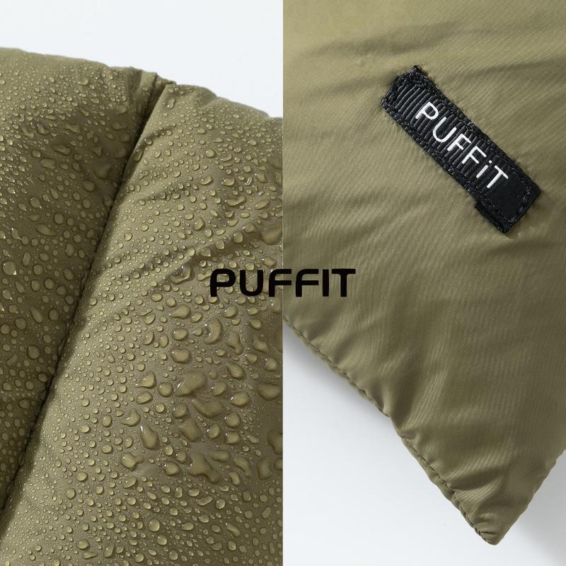 PUFFIT Padded scarf with Puffit logo label stitched at bottom