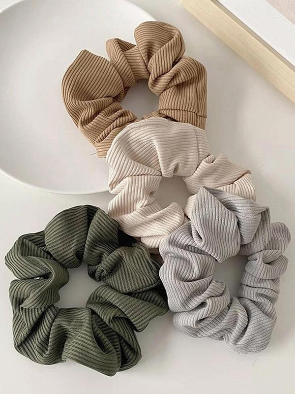 Mixed Color Scrunchie, Casual Simple Hair Accessories for Women & Girls, Minimalist Headwear Suitable for Thick Hair