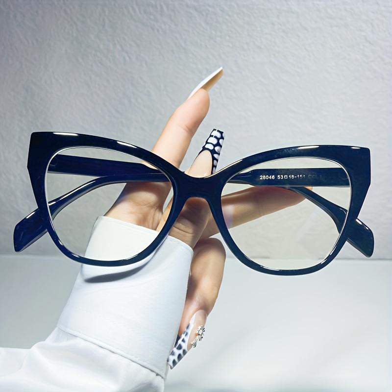 Vintage Cat Eye Color Block Frame Clear Lens Glasses Leopard Fashion Computer Glasses Spectacles For Women