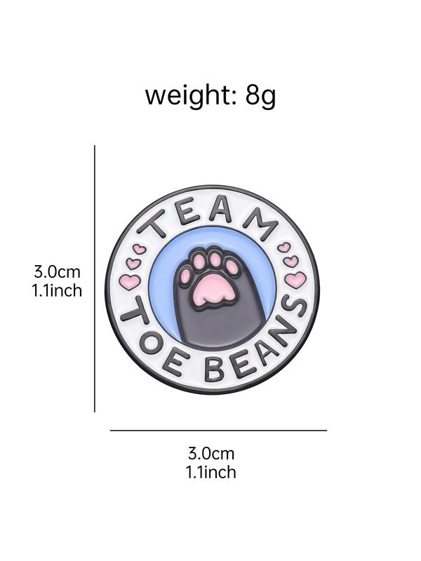 Cute Team Toe Beans Cat Paw Design Brooch Pin, 2024 Trendy Cartoon Animal Round Shaped Alloy Jewelry, Fashion All-match Brooch for Women & Men, Versatile Clothes Accessories