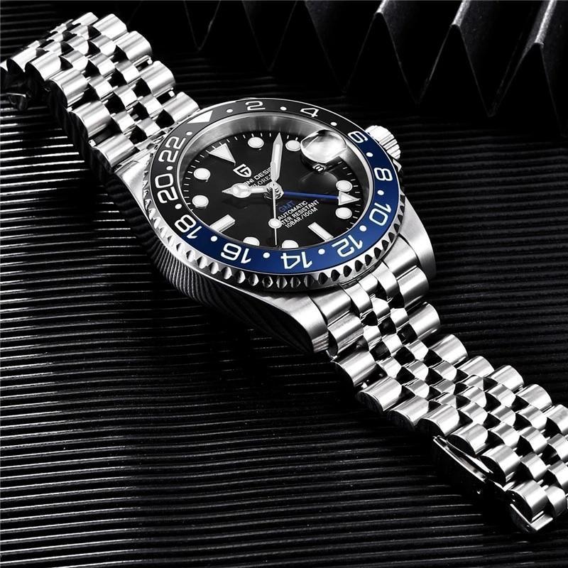 DESIGN Men Automatic Watches Sapphire Glass 40mm Ceramic GMT Mechanical Wristwatch Top Brand Sports Waterproof Men Watch