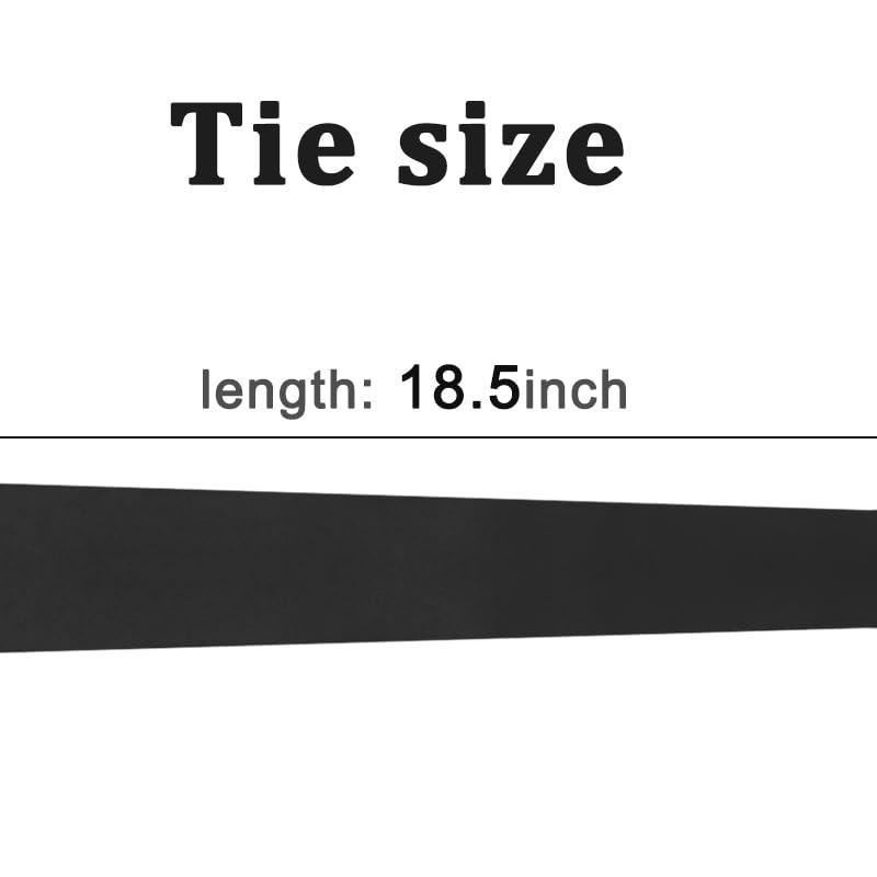 Men's Black Tie, Pre-Tied Adjustable Zipper Ties, 2.8