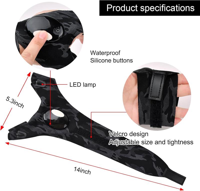 LED Flashlight Gloves, Unique Christmas Stocking Stuffer for Men with Adjustable Fit and Hands-Free Lighting, Dad Birthday Gadgets Gifts from Daughter Son