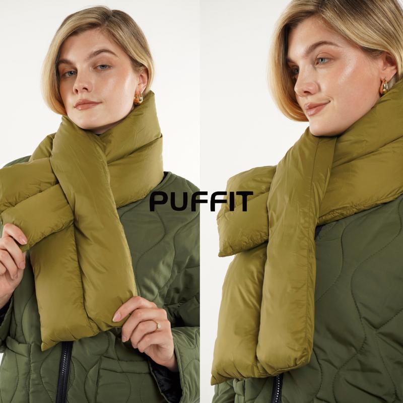 PUFFIT Padded scarf with Puffit logo label stitched at bottom