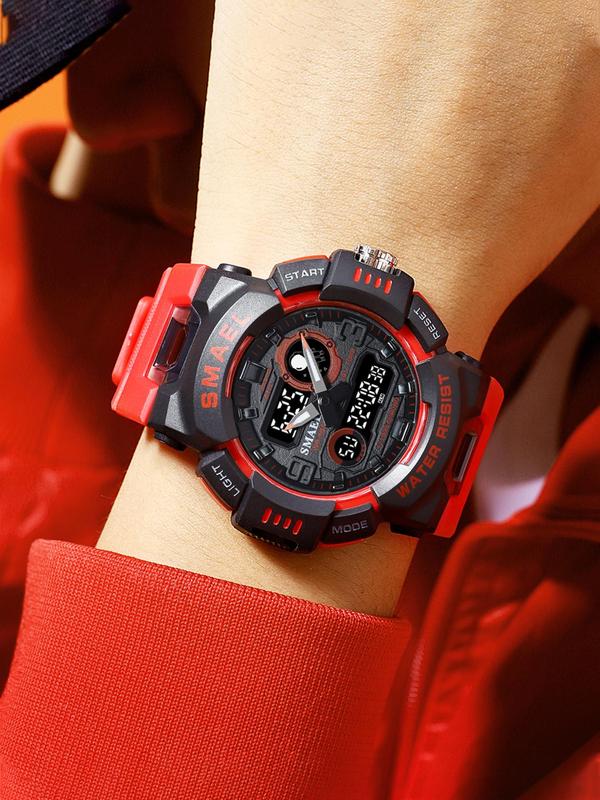 Fashion Digital Watch, Men's Sports Quartz Analog-Digital Waterproof Multi Functional Wristwatch With Box