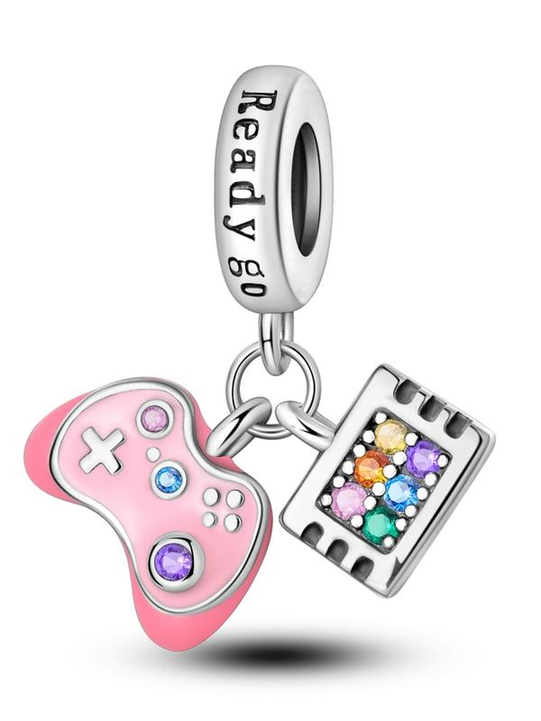 Game Controller Design Charms, Rhinestone Decor Pendant, Fashion Accessories for Women & Girls, Trendy All-match & Exquisite Jewelry for Birthday Gift