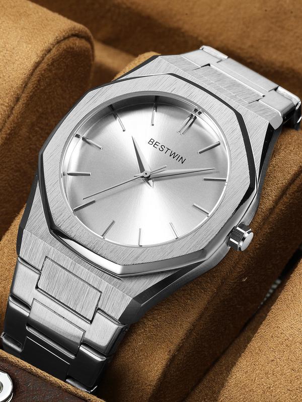 Men's Business Fashion Round Dial Analog Quartz Watch, Fashion Watch for Party, Daily Clothing Decor, Trendy All-match & Exquisite Watch for Birthday Gift