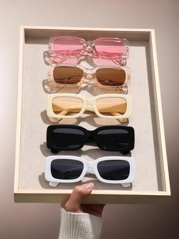 Simple Matching Sunglasses Back To School, 2024 Summer Trendy Casual Square Frame Sunglasses for Everyday Use, Fashion Accessories for Outdoor Activities